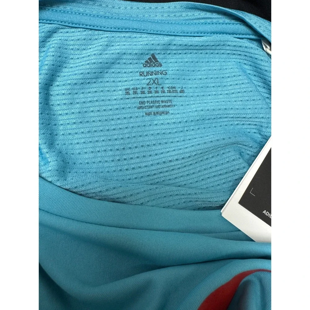 Adidas Aeroready ATL Graphic T-Shirt‎ Light Blue Red IC7625 Mens 3XL NEW